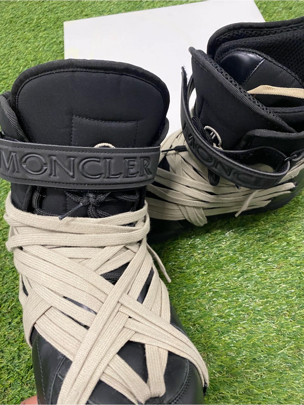 Moncler Rick Owens Megalace Black High-Top Sneakers Snowboots - Picture 3 of 9